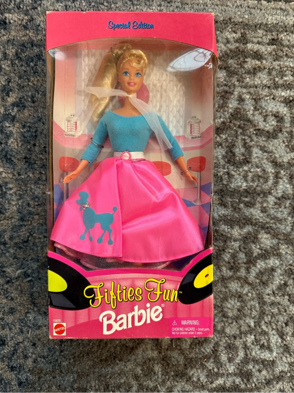 Vintage Barbie Fifties Fun Pink & Blue Retro Poodle Skirt Doll